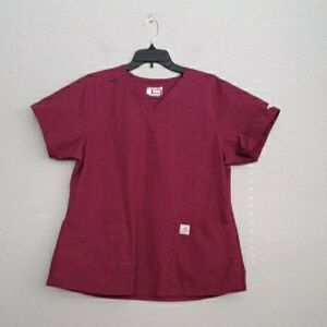 Carhartt Force Modern Fit Maroon Scrub Top. NWOT